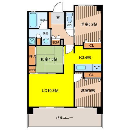 新川営業所 徒歩3分 9階の物件間取画像